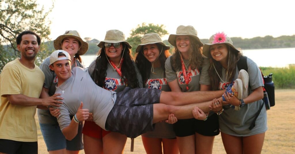 summer camp 2022 college staff being silly