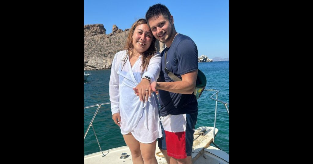 newly weds in Mexico on engagement trip