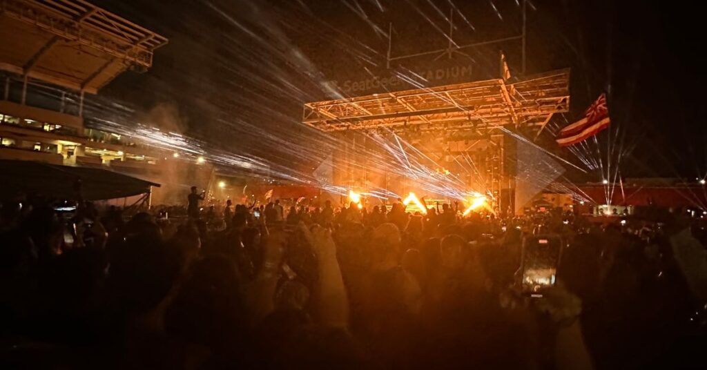 chicago music festival stage at night
