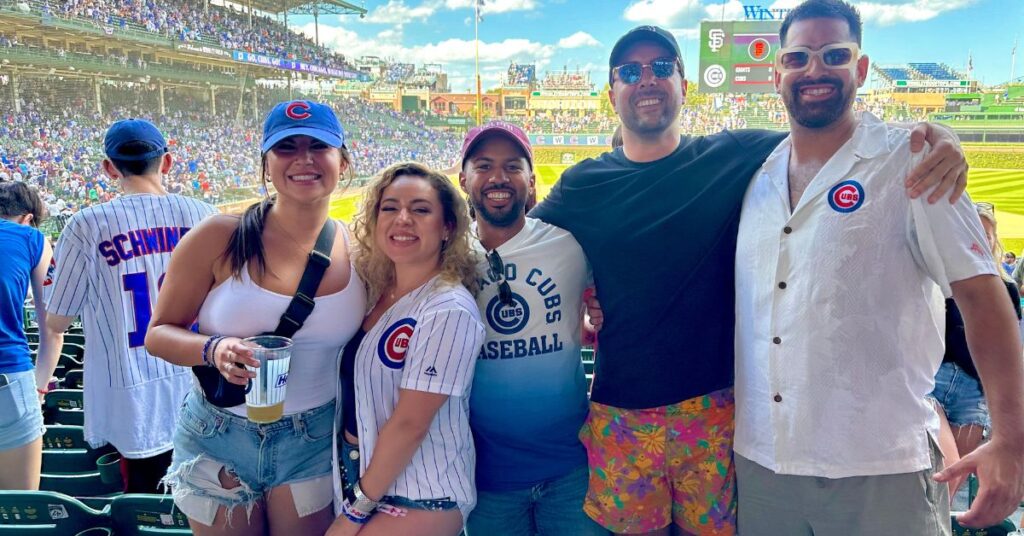 chicago cubs baseball game with friends