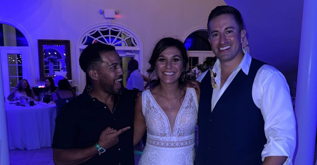 newly weds and friend