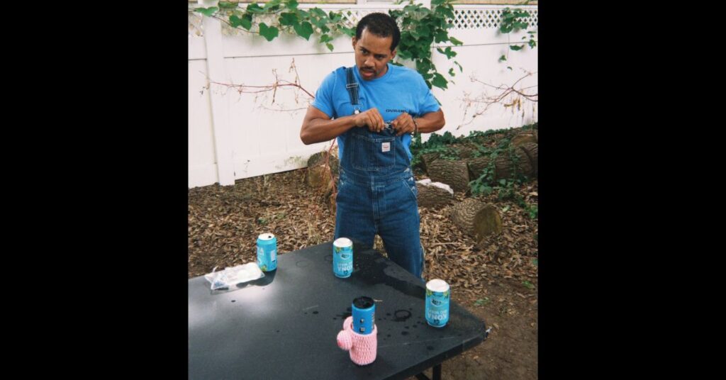 virginia trip in overalls adjusting them
