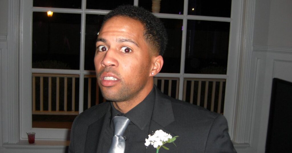 wedding night silly face on the dance floor