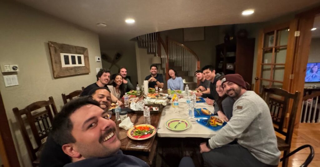 dinner time with old friends and their wives