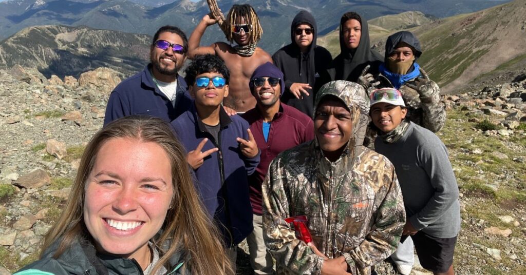 wilderness trek boys trip selfie at 13000 feet high