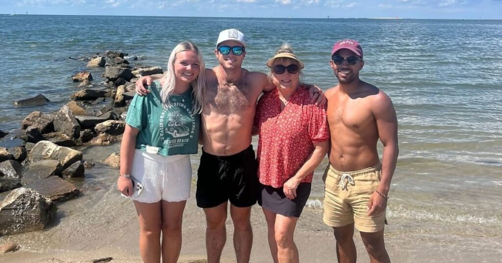 3 friends and a mom on ocracoke beach