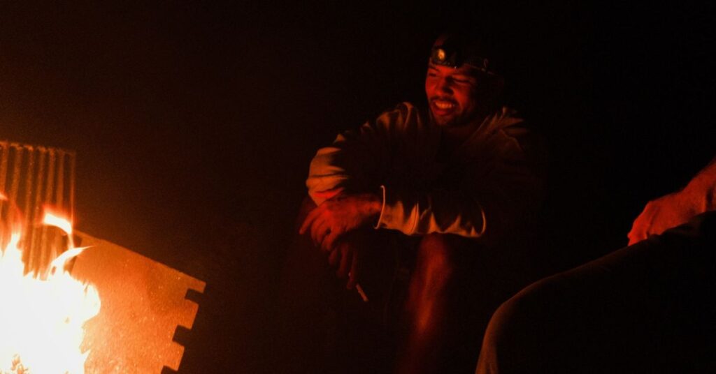 campfire at night