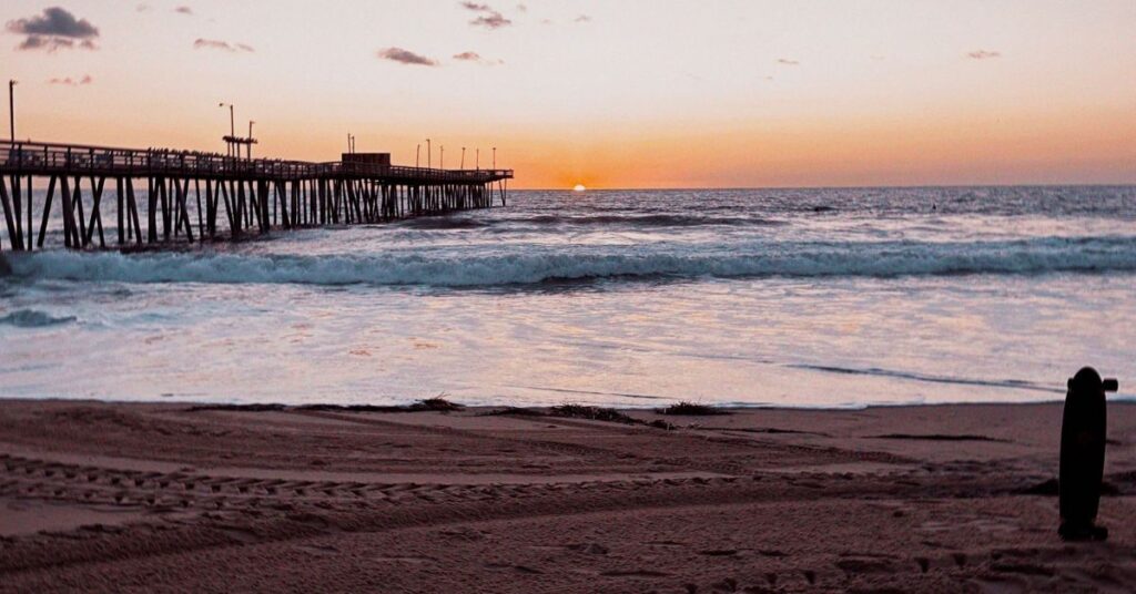 the setting and sunrise of the Virginia Beach triathlon