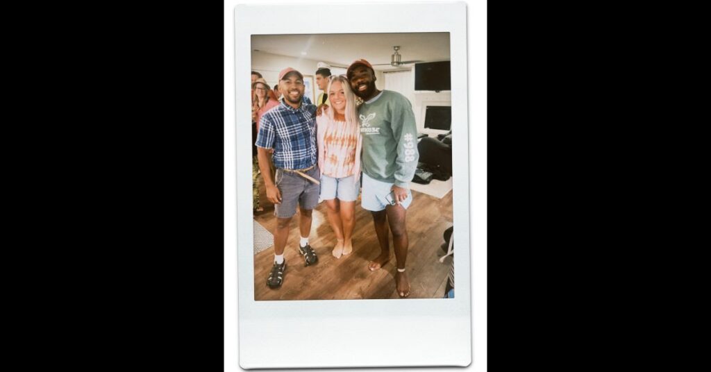 three friends in quirky thrift wear